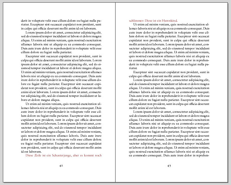 Schusterjungen und Hurenkinder sind typographische Fehler vor allem in Publikationen.